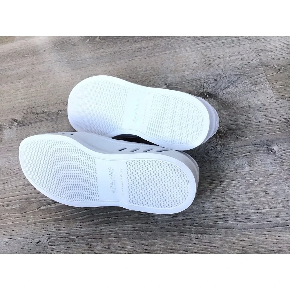 Sperry Boat Shoe Mens 12 White A/O Float Slip On Shearling Faux Fur STS24288